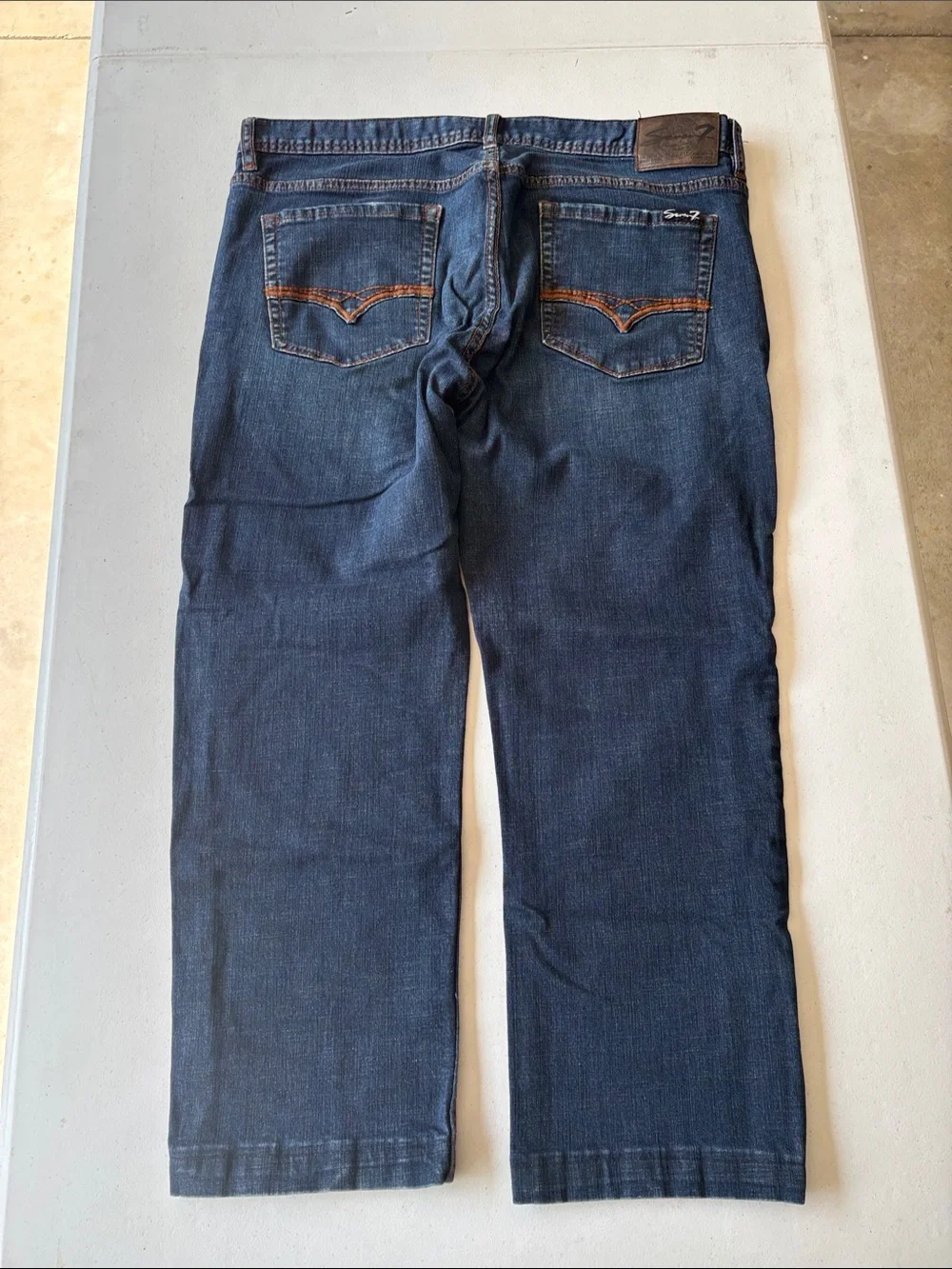 Seven7 Men's Dark Blue Straight Jeans Skinny 38x32